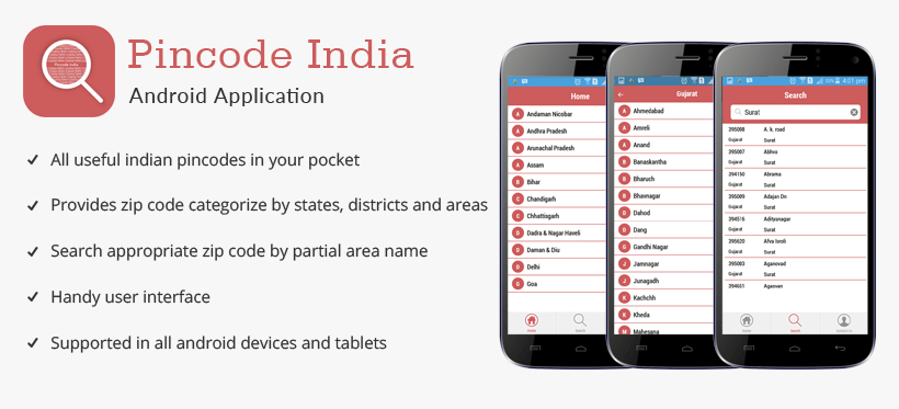 Trouble finding pincode of your town? Here is an app for you!